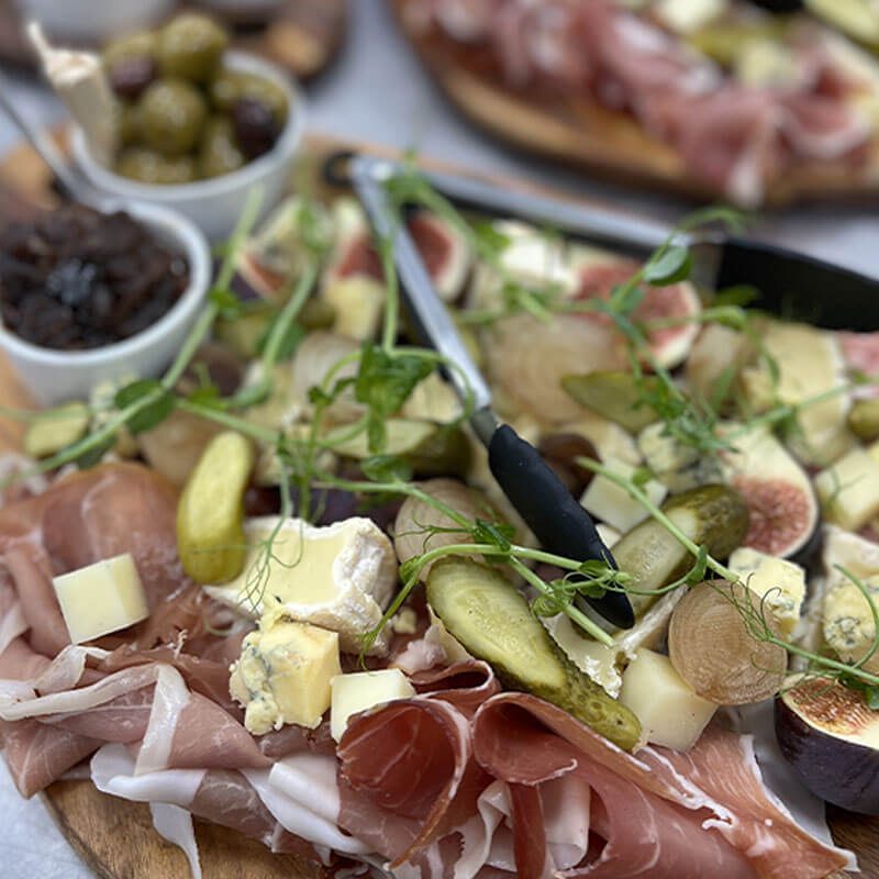 Platter of meats and cheese